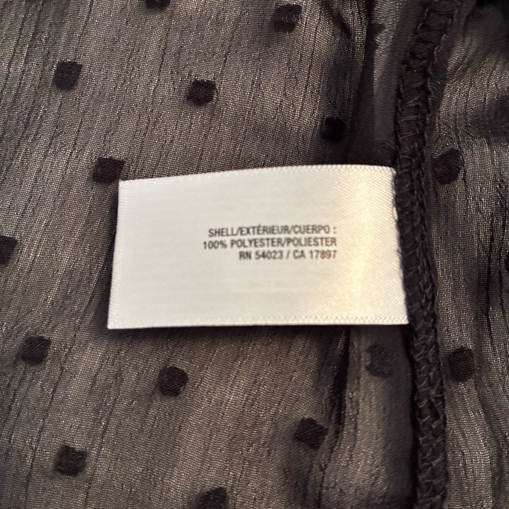 Old Navy Women's Swiss Dot Chiffon Long Sleeve Blouse Top Black Size XXL - Picture 6 of 6